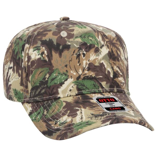 OTTO CAP® Camouflage 5 Panel Mid Profile Baseball Cap Thumbnail